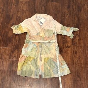 Zara Pastel Abstract Print Dress NWT